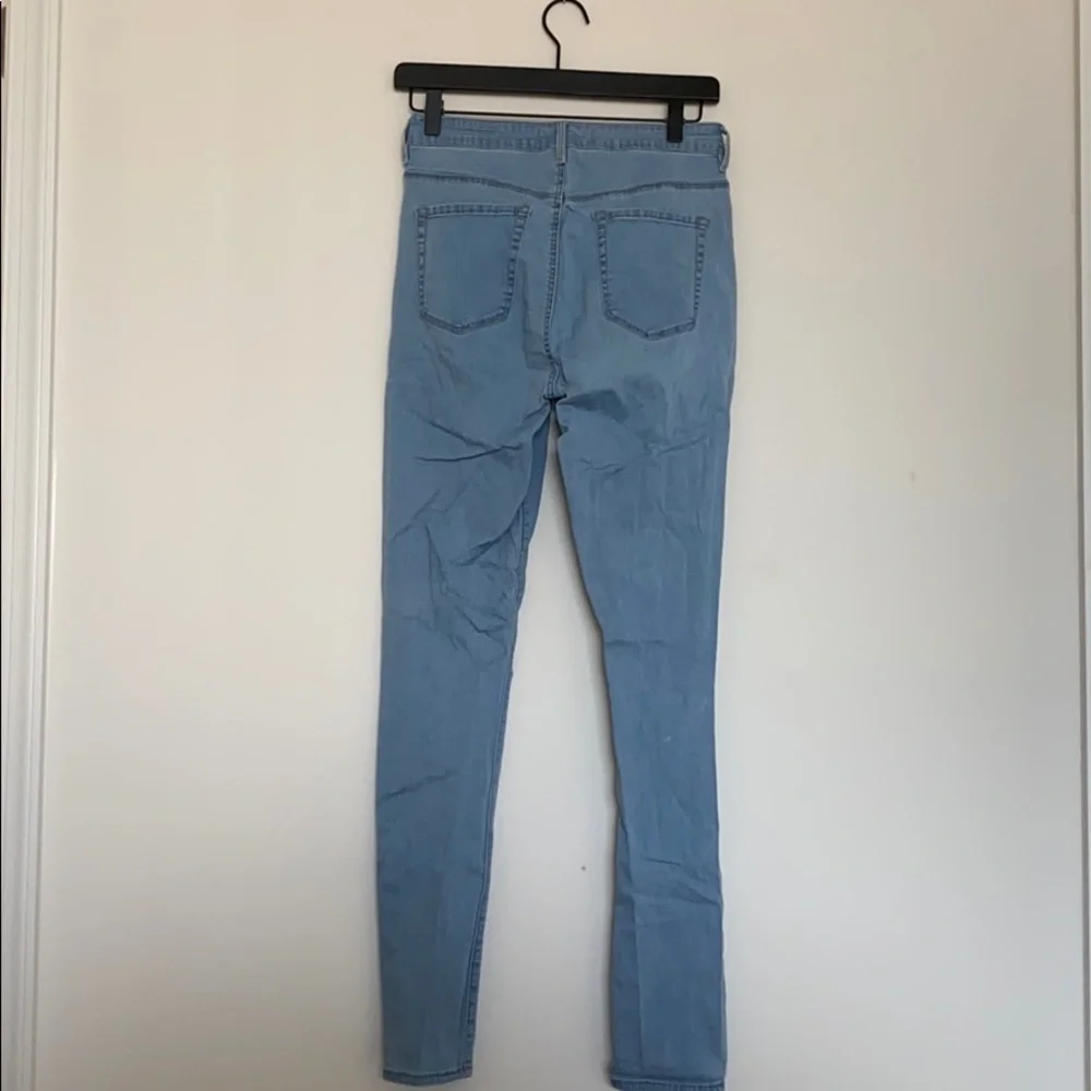 High Waisted Slit Knee Denim